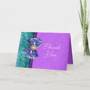 Carte De Remerciements " sweet sixteen " violet sarcelle 16 ans anniversa