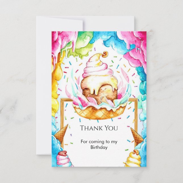 Carte De Remerciements Sweet sur mesure crème glacée magique Anniversaire (Devant)