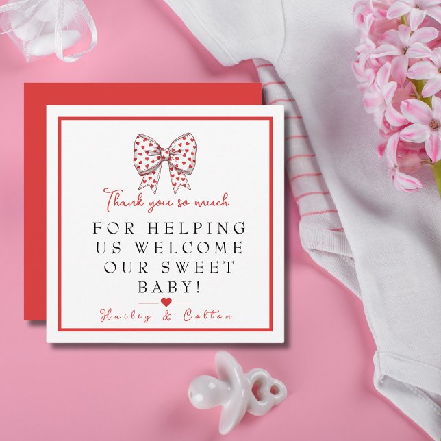 Carte De Remerciements Sweetheart Bow Travail et livraison NICU Hospital (Sweetheart Bow Labor & Delivery NICU Hospital Thank You Card)
