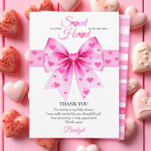 Sweetheart pink bow Valentines girl baby shower