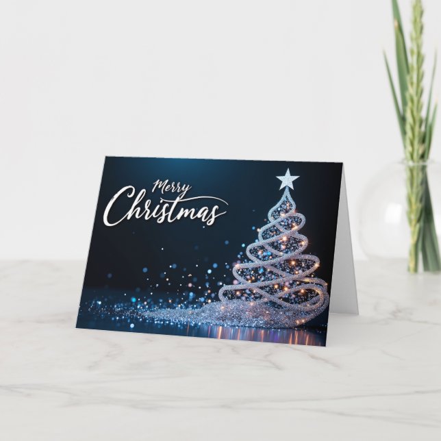 Carte De Remerciements Swirling Lights – Merry Christmas Elegance (Devant)