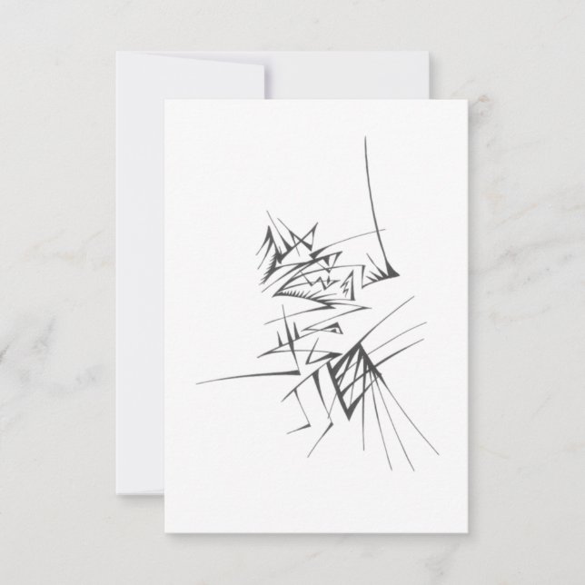 Carte De Remerciements Swords Black White Abstract Tribal Tattoo Art (Devant)