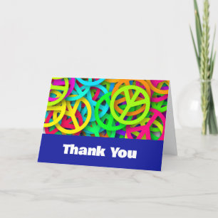 Carte De Remerciements SYMBOLE DE LA PAIX Motif Super 60 VIBE