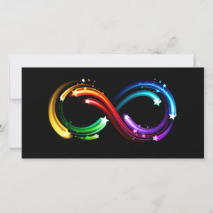 Carte De Remerciements Symbole de l'infini des comètes arc-en-ciel