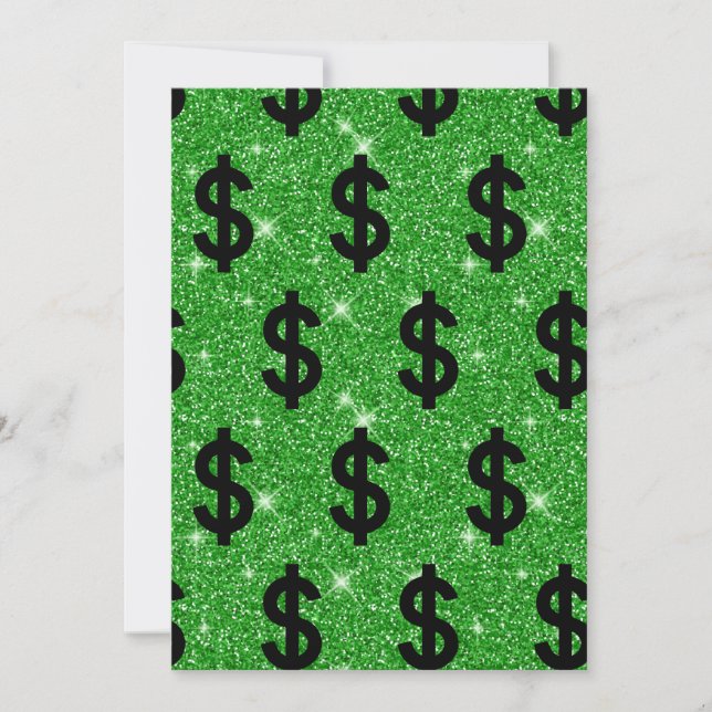Carte De Remerciements SYMBOLE Dollar Noir Argent Entrepreneur Wall Stree (Devant)