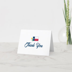 Carte De Remerciements Symboles de Texas, Texas Flag et Yellow Rose