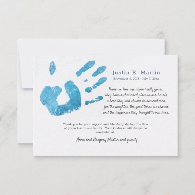 Carte de remerciements Sympathie d'impression Palm (Devant)