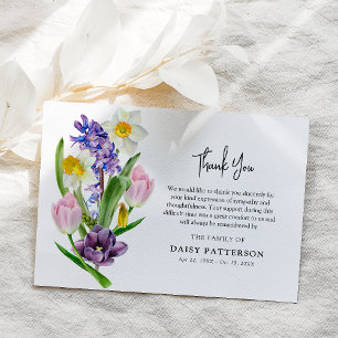 Carte De Remerciements Sympathie du bouquet floral du printemps