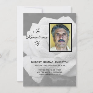 Carte De Remerciements Sympathie élégante pour les funérailles de la Rose