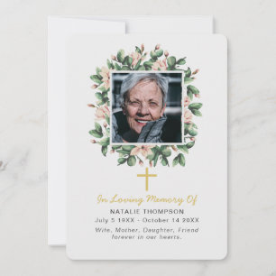 Carte De Remerciements Sympathie florale de Magnolia avec les funérailles