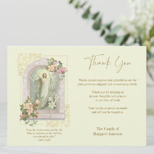 Carte De Remerciements Sympathie funéraire catholique Jésus