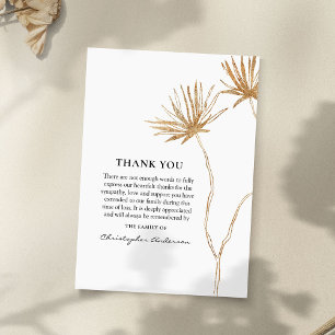 Carte De Remerciements Sympathie funéraire minimale et élégante