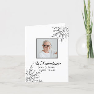 Carte De Remerciements Sympathie funéraire pour les flocons de neige d'hi