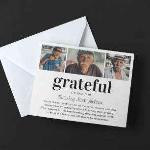 Carte De Remerciements Sympathie pour le collage photo moderne 'gracieux'