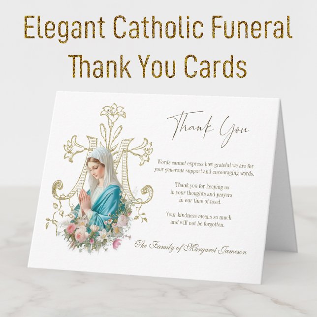 Carte De Remerciements Sympathie pour le Mémorial funéraire du Rosaire de (Créateur téléchargé)