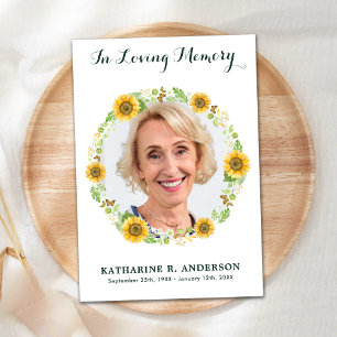 Carte De Remerciements Sympathie pour les funérailles commémoratives de t