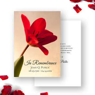 Carte De Remerciements Sympathie pour les funérailles du printemps de la