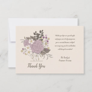 Carte De Remerciements Sympathie Remerciement Floral