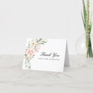 Carte De Remerciements Sympathie Rose Floral Funérailles Photo Plier