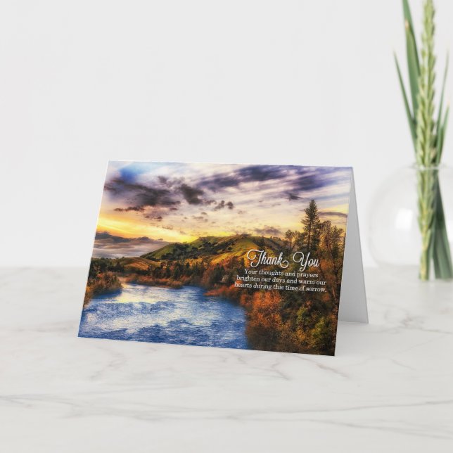 Carte De Remerciements Sympathy Condolences River Scène vierge (Devant)