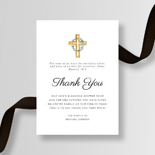 Carte De Remerciements Sympathy Eucalyptus Cross Funérailles