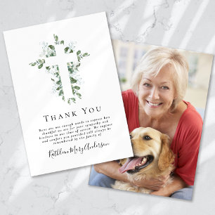 Carte De Remerciements Sympathy Eucalyptus Cross Funérailles