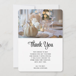 Carte De Remerciements Table Thanksgiving Élégant Lieu Cadre Photo