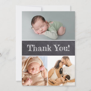 Carte De Remerciements Tableau Chalet Personnalisé Photos multiples Baby