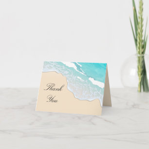 Carte De Remerciements Tabletop élégant de plage estivale
