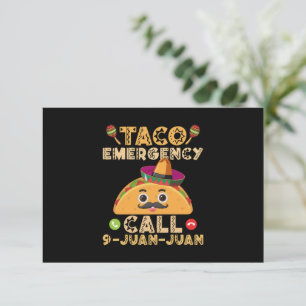 Carte De Remerciements Taco Appel d'urgence Funny Cinco de Mayo Mexicain
