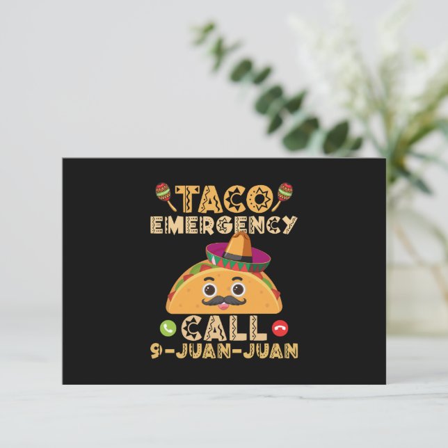 Carte De Remerciements Taco Appel d'urgence Funny Cinco de Mayo Mexicain (Debout devant)