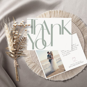 Carte De Remerciements Taille minimaliste Gras Photo Dusty