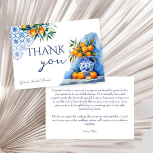 Carte De Remerciements Talavera bleu chinoiserie shower de mariage sur le
