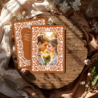Carte De Remerciements Talavera terre cuite photo de mariage mexicain