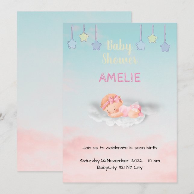 Carte De Remerciements Tarjeta De Agradecimiento Baby Shower (Devant / Derrière)