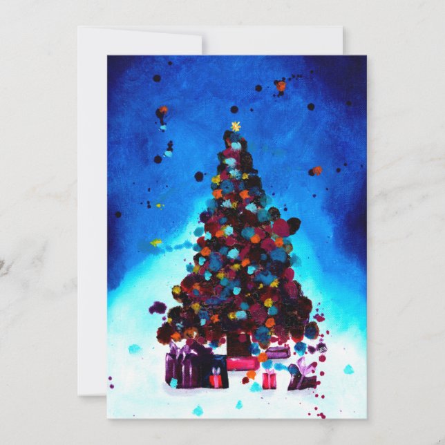 Carte De Remerciements TARJETA POSTAL navideña, Postal árbol navideño (Devant)