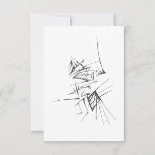 Carte De Remerciements Tatouage Tribal Abstrait Épées Noir Blanc Art