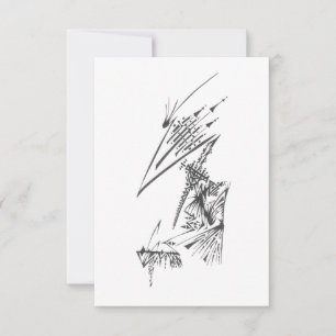 Carte De Remerciements Tatouage Tribal Abstrait Noir et Blanc Unique