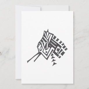 Carte De Remerciements Tatouage Tribal Abstrait Oiseau Noir Blanc Art