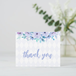 Carte De Remerciements Tea Party Purple Aquarelle Baby shower