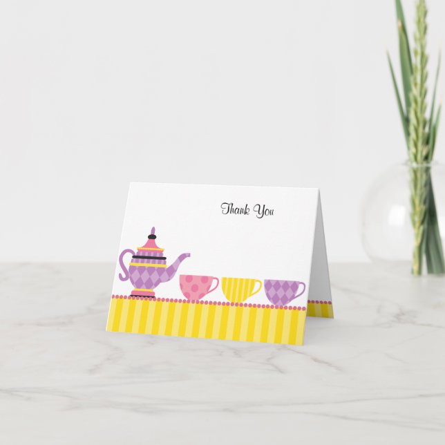 Carte De Remerciements Tea Party Thank You Note (Devant)