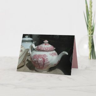 Carte De Remerciements Tea Time avec Salutation de théière anglaise vinta