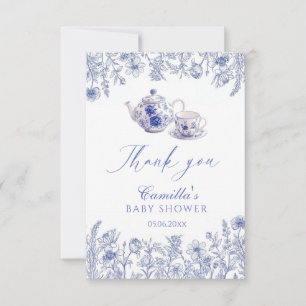 Carte De Remerciements Tea Time Toile Baby shower à thème