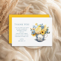 Teacup Fleurs Bleues Jaunes Anniversaire