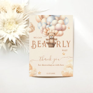 Carte De Remerciements Teddy Bear Bearly Wait Sexe Balloons neutres
