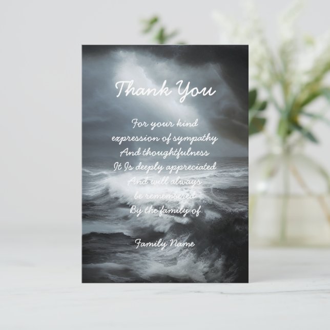 Carte De Remerciements Tempête de la mer (Debout devant)