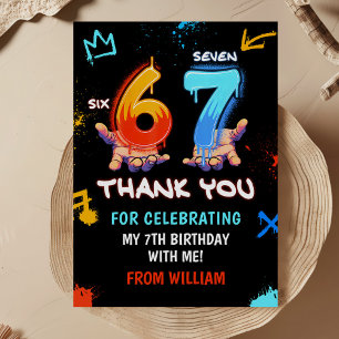 Carte De Remerciements Tendance de mème de graffiti 6 7 Six Sept Annivers