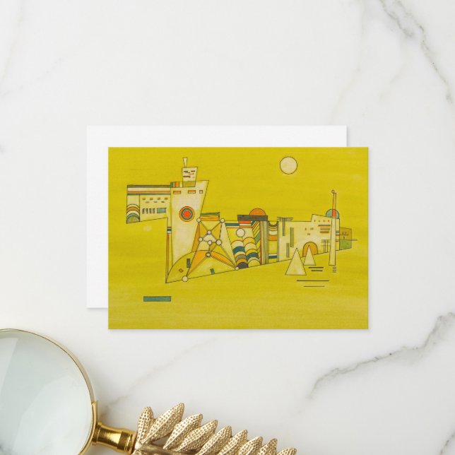 Carte De Remerciements Tender Yellow par Wassily Kandinsky (Devant/Arrière en situation)