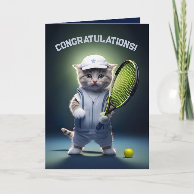 Carte De Remerciements Tennis Ace Kitten (Devant)