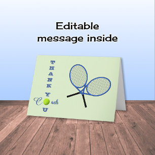 Carte De Remerciements Tennis coach rackets modern sports